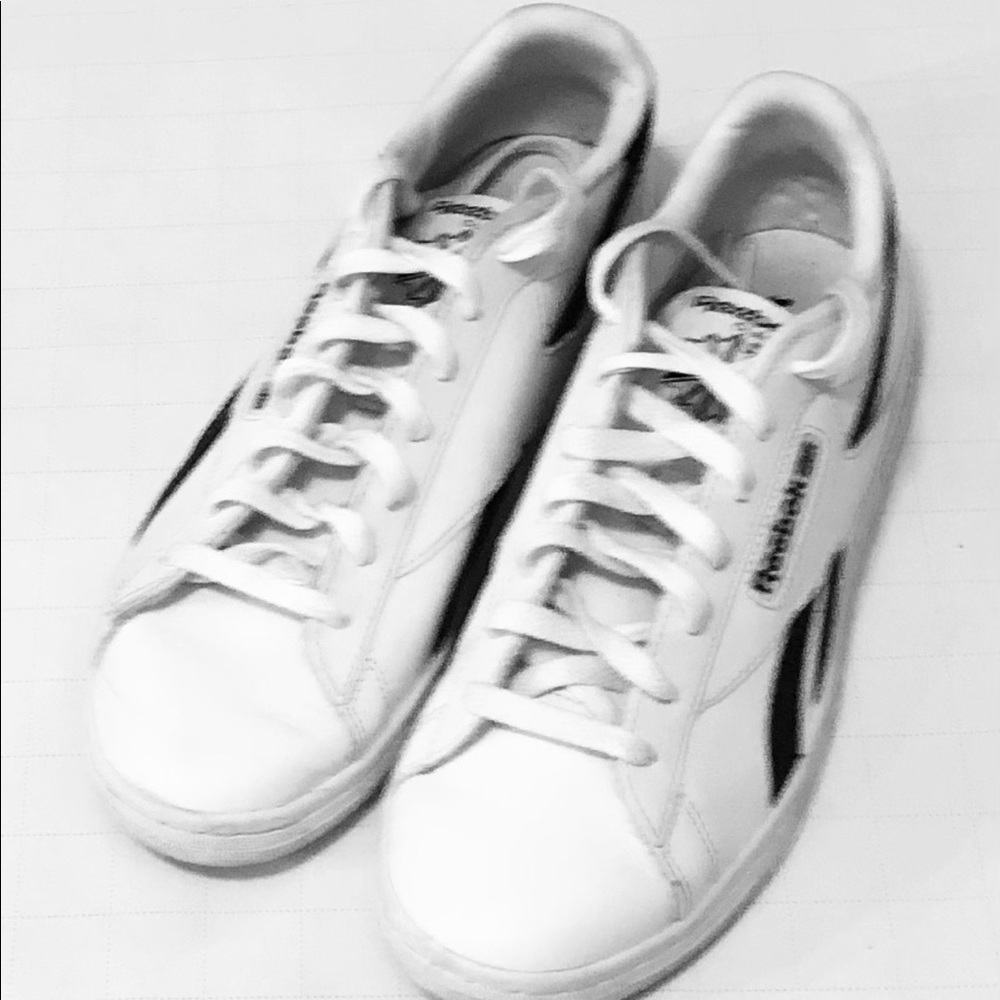 Ladies White/Black Leather Adidas Size 10